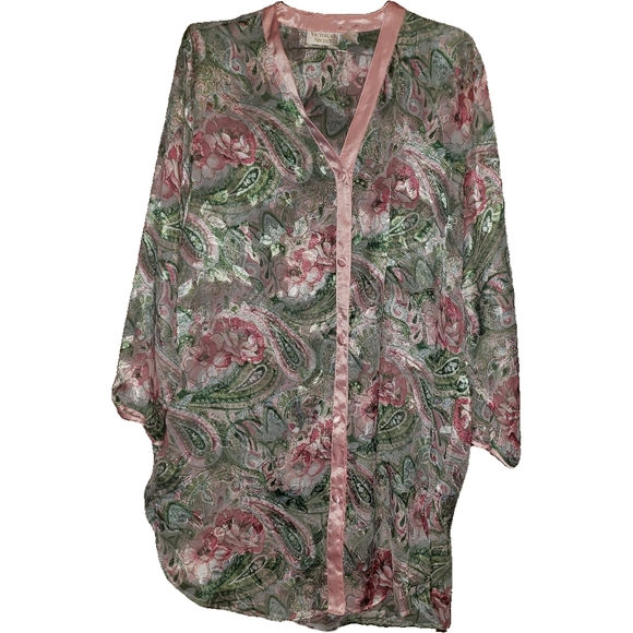Vintage Victoria's Secret gold label medium/large semi sheer sleep shirt - Picture 1 of 5
